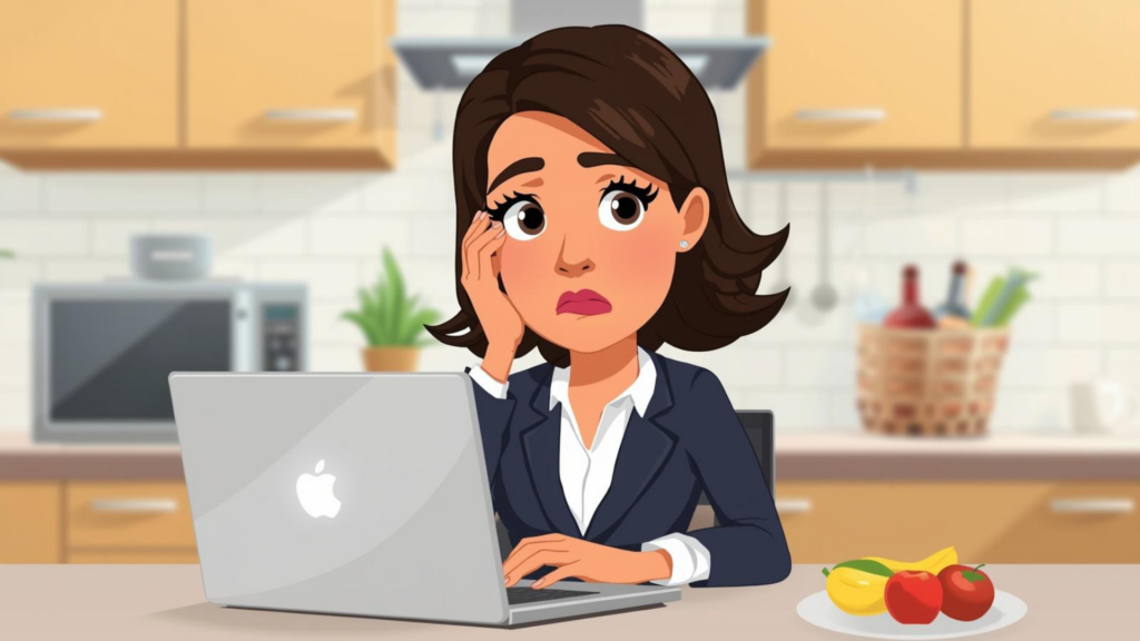 This illustrates a mother who feels guilty for leading