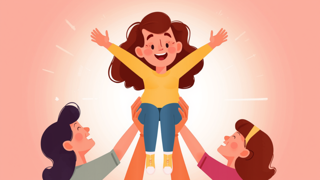 This image shows how support is essential to mom who leads