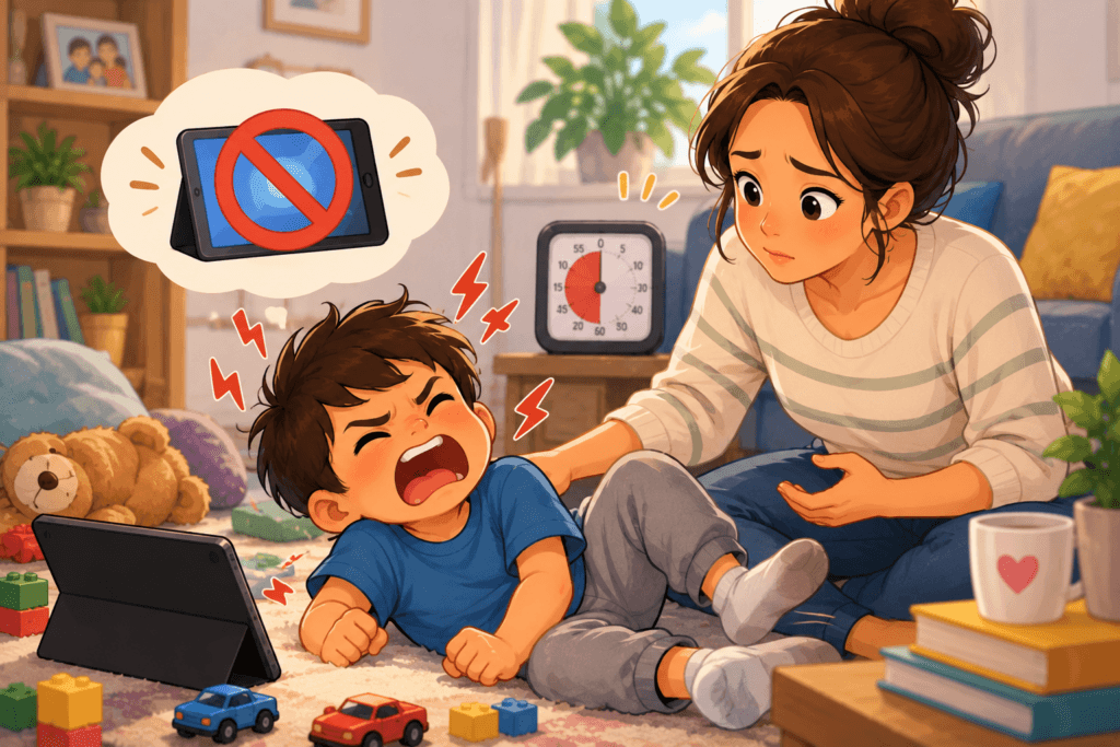A Mom handling screen time tantrums